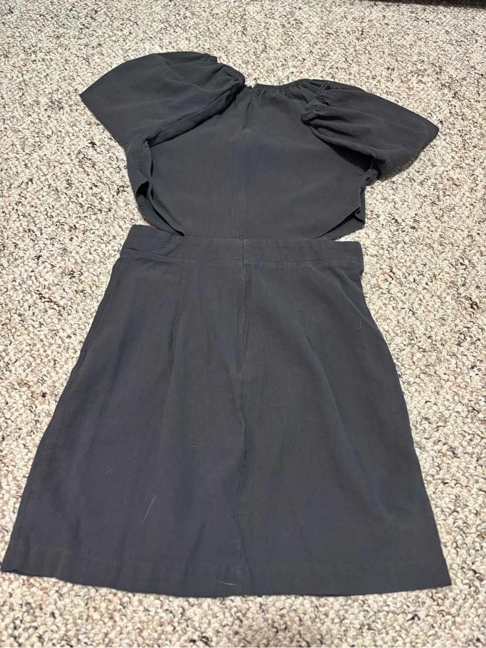 SHEIN Black Mini Dress with Puff Sleeves